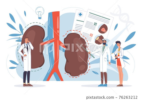 Flat cartoon doctor characters at work vector illustration concept 76263212