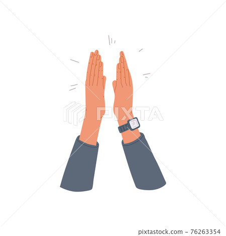 Human palms loudly applause a flat cartoon... - Stock Illustration  [76263354] - PIXTA