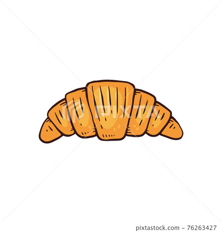 Icon of french croissant, fresh sweet pastry on... - Stock Illustration ...