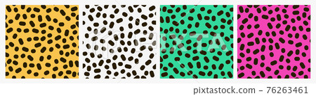Retro vector animal fashion seamless pattern set. Exotic Leopard crocodile snake zebra texture ornament with big dots and geometric ovals. 80s repeat animal pattern vintage fashion design background. Retro vector animal fashion seamless pattern set. Exotic Leopard crocodile snake zebra texture ornament with big dots and geometric ovals. 80s repeat animal pattern vintage fashion design background. 76263461