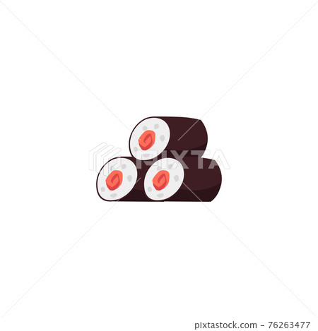 Sushi rolls, japanese food from rice, salmon fish and seaweed. Sushi rolls, japanese food from rice, salmon fish and seaweed. 76263477