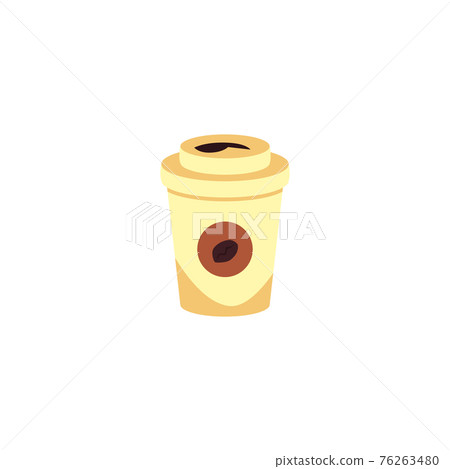 Plastic coffee cup cartoon icon or symbol, flat vector illustration isolated. 76263480