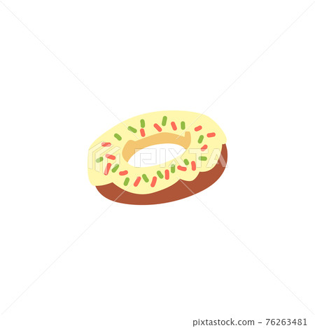 Delicious donut with sweet glaze and sugar sprinkles cooking in bakery or home Delicious donut with sweet glaze and sugar sprinkles cooking in bakery or home 76263481