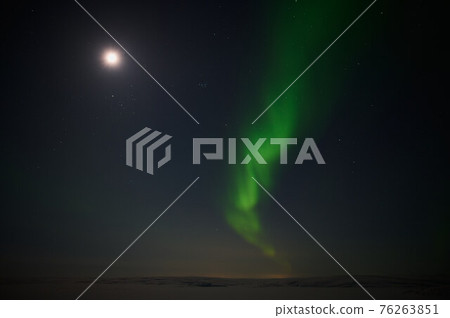 northern light on the silent field before sun rise. 76263851