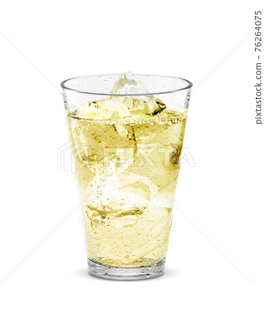 Glass Ginger Ale Drink Ice Illustration Real Sweat Glass Ginger Ale Drink Ice Illustration Real Sweat 76264075