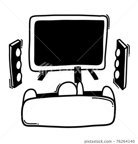home theatre doodle vector icon. Drawing sketch illustration hand drawn line eps10 home theatre doodle vector icon. Drawing sketch illustration hand drawn line eps10 76264140