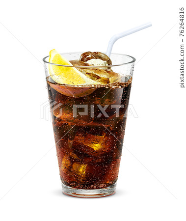 玻璃可樂冰檸檬飲料插圖真正的稻草 玻璃可樂冰檸檬飲料插圖真正的稻草 76264816