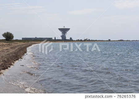 Radio telescope for distant space communication on the Black Sea coast near Molochnoe settlement in Saki district Radio telescope for distant space communication on the Black Sea coast near Molochnoe settlement in Saki district 76265376