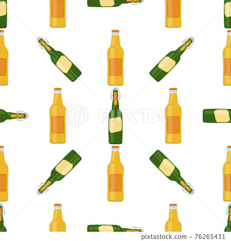Illustration on theme seamless beer glass bottles with lid for brewery Illustration on theme seamless beer glass bottles with lid for brewery 76265431