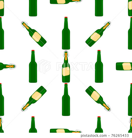 Illustration on theme seamless beer glass bottles with lid for brewery Illustration on theme seamless beer glass bottles with lid for brewery 76265433