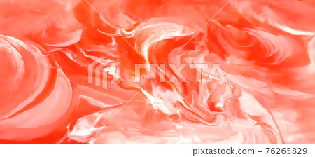 Acrylic pouring painting. Vintage abstract pattern with pink fluid art background. Red wallpaper. Modern contemporary art. Poster design. 76265829