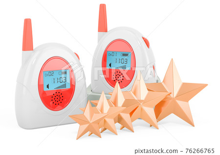 Customer rating of audio baby monitor, baby alarm. 3D rendering Customer rating of audio baby monitor, baby alarm. 3D rendering 76266765