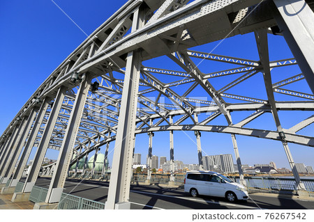 Shirahige Bridge over the Sumida River in Tokyo Shirahige Bridge over the Sumida River in Tokyo 76267542