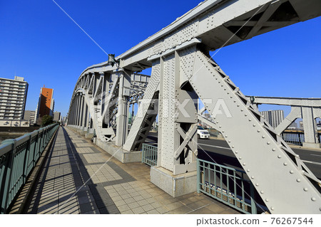 Shirahige Bridge over the Sumida River in Tokyo Shirahige Bridge over the Sumida River in Tokyo 76267544