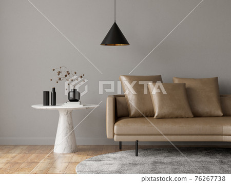 Minimalist Interior of modern living room 3D rendering 76267738