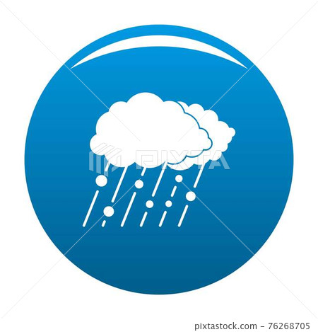 Cloud rain snow icon blue vector Cloud rain snow icon blue vector 76268705