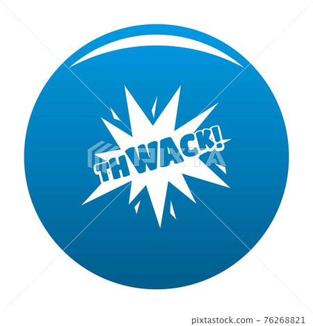 Comic boom thwack icon blue vector Comic boom thwack icon blue vector 76268821