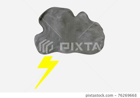 Thick clouds and lightning on the left 76269668