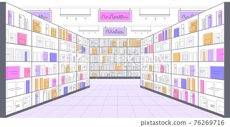 big shop empty no people supermarket shopping mall interior horizontal 76269716