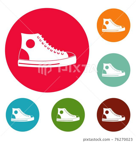 Men shoe icons circle set vector Men shoe icons circle set vector 76270023
