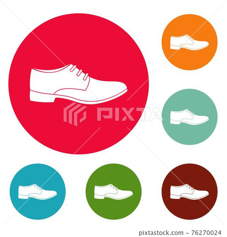 Men shoe icons circle set vector 76270024