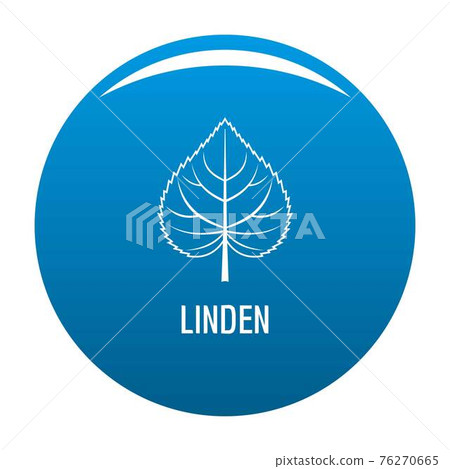 Linden leaf icon blue vector 76270665