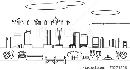 東京城市景觀 3 單色線描 76271238