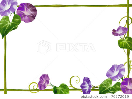 牽牛花手繪水彩裝飾框 76272019