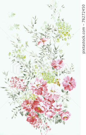  色彩豐富的花卉素材組合和設計元素 76272450
