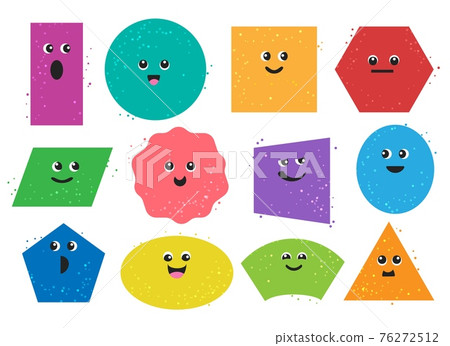 Cartoon geometric shapes characters 76272512