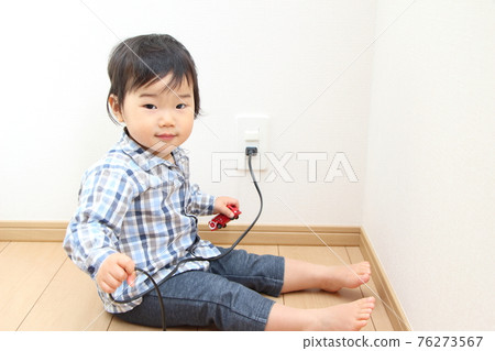 Children mischievous at the outlet Children mischievous at the outlet 76273567