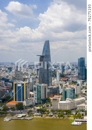 Vertical photo of Ho Chi Minh city - Saigon, Vietnam cityscape  76275193