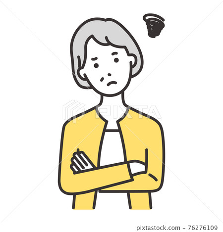 中老年婦女擔心面部表情 中老年婦女擔心面部表情 76276109