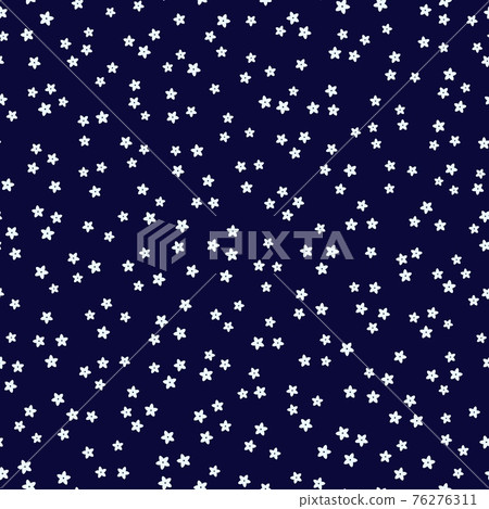 Cute pattern in small flower. Small white flowers on dark blue background Cute pattern in small flower. Small white flowers on dark blue background 76276311