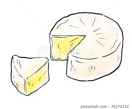 Food hand-drawn illustration Camembert Food hand-drawn illustration Camembert 76278152