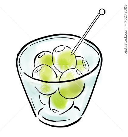 Food hand-drawn illustration olive 76278309