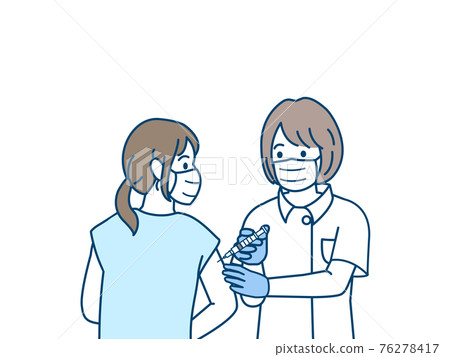 Injection corona vaccine vaccination nurse female illustration material 76278417