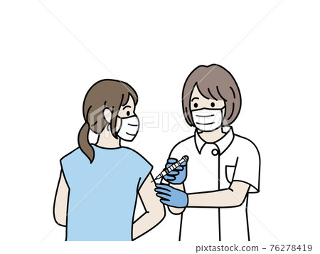 注射電暈疫苗接種護士女插畫素材 76278419