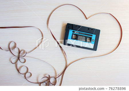 The recorder cartridge from the 90th lies in heart from a magnetic tape 76278896