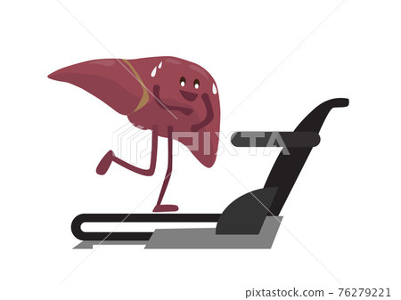 Liver, human organs, cardio exercise on a treadmill. Healthy lifestyle. Vector illustration Liver, human organs, cardio exercise on a treadmill. Healthy lifestyle. Vector illustration 76279221
