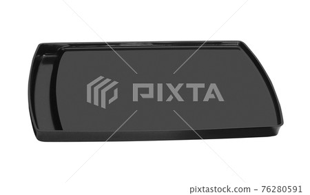 black plastic tray isolated on white 76280591