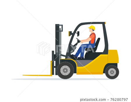 Yellow forklift truck Yellow forklift truck 76280797
