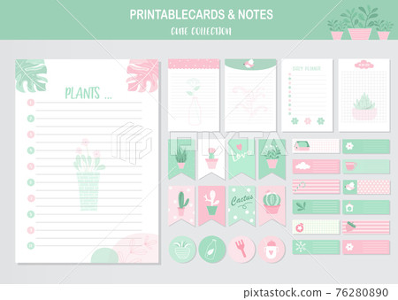 Set of cactus and cute vector cards,tree,baby... - Stock Illustration ...