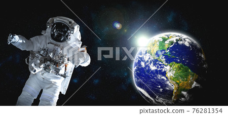Astronaut spaceman do spacewalk while working for space station Astronaut spaceman do spacewalk while working for space station 76281354