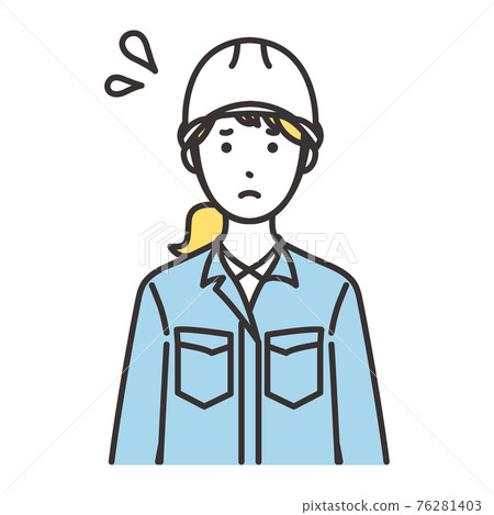 Female worker's facial expression is impatient Female worker's facial expression is impatient 76281403