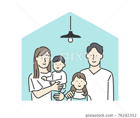 Image illustration material of family doing stay home Image illustration material of family doing stay home 76282352