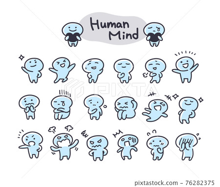 Simple loose stickman illustration (blue) 76282375