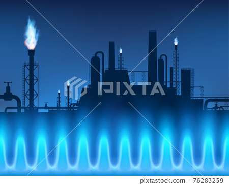 Gas pipeline with torches 76283259