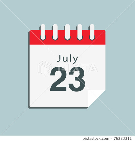 Icon day date 23 July, template calendar page 76283311