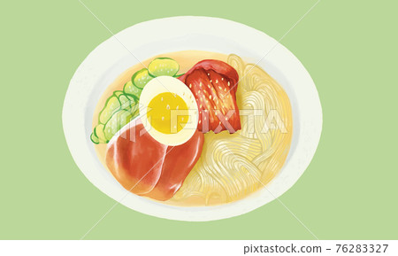 Hand-painted cold noodle illustration 76283327